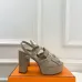 Hermes Style Platform Sandals with H Buckle & Tassel 10cm Heel #B66257