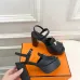 Hermes Style Platform Sandals with H Buckle & Tassel 10cm Heel #B66258