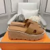 Hermes sandals for Women Heels 7cm Khaki #B38725