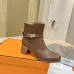 Hermès Leather Kelly Buckle Block‑Heel Ankle Boots 6cm Heel #A68598
