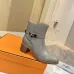 Hermès Leather Kelly Buckle Block‑Heel Ankle Boots 6cm Heel #A68599