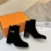 Hermès Suede Metal‑Lock Block‑Heel Ankle Boots 6cm Heel #A68594