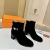 Hermès Suede Metal‑Lock Block‑Heel Ankle Boots 6cm Heel #A68594
