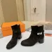 Hermès Suede Metal‑Lock Block‑Heel Ankle Boots 6cm Heel #A68595