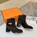 Hermès Suede Metal‑Lock Block‑Heel Ankle Boots 6cm Heel #A68595