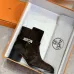 Hermès Suede Metal‑Lock Block‑Heel Ankle Boots 6cm Heel #A68595