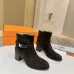 Hermès Suede Metal‑Lock Block‑Heel Ankle Boots 6cm Heel #A68595