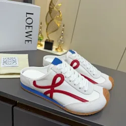 LOEWE Retro Runner Sneakers Unisex Nylon Cow Leather Sheepskin Lining Trainers #B66600