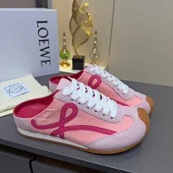 LOEWE Retro Runner Sneakers Unisex Nylon Cow Leather Sheepskin Lining Trainers #B66609