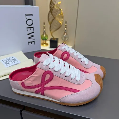 LOEWE Retro Runner Sneakers Unisex Nylon Cow Leather Sheepskin Lining Trainers #B66609