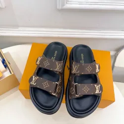 Louis Vuitton Shoes Classic couple slippers Brown #B48557