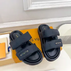 Louis Vuitton Shoes for Louis Vuitton Unisex Shoes Pool Pillow Black #B48554