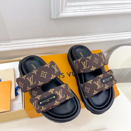 Louis Vuitton Shoes for Louis Vuitton Unisex Shoes Pool Pillow Brown #B48556