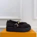 LV Metal Buckle Monogram Velvet Platform Mary Jane Shoes 4.5cm Heel #A68510