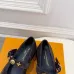 LV Metal Buckle Monogram Velvet Platform Mary Jane Shoes 4.5cm Heel #A68510