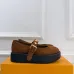 LV Metal Buckle Monogram Velvet Platform Mary Jane Shoes 4.5cm Heel #A68511