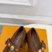LV Metal Buckle Monogram Velvet Platform Mary Jane Shoes 4.5cm Heel #A68511
