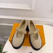 LV Metal Buckle Monogram Velvet Platform Mary Jane Shoes 4.5cm Heel #A68512