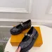 LV Metal Buckle Monogram Velvet Platform Mary Jane Shoes 4.5cm Heel #A68513