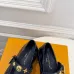 LV Metal Buckle Monogram Velvet Platform Mary Jane Shoes 4.5cm Heel #A68513