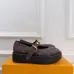 LV Metal Buckle Monogram Velvet Platform Mary Jane Shoes 4.5cm Heel #A68515