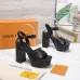LV Chunky Heel Platform Ankle‑Strap Sandals 13cm Heel #A68607