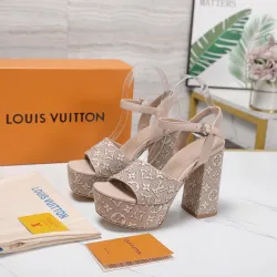 LV Chunky Heel Platform Ankle‑Strap Sandals 13cm Heel #A68608