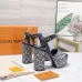 LV Chunky Heel Platform Ankle‑Strap Sandals 13cm Heel #A68609