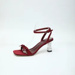 LV Crystal Heel Bow Slingback High‑Heel Sandals 7.5cm Heel #A68690