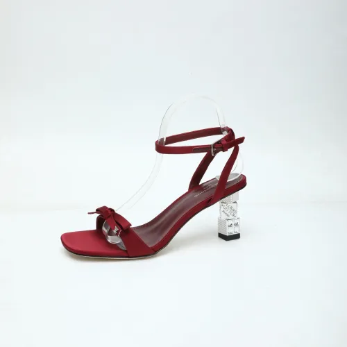 LV Crystal Heel Bow Slingback High‑Heel Sandals 7.5cm Heel #A68690