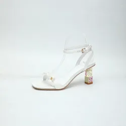 LV Crystal Heel Bow Slingback High‑Heel Sandals 7.5cm Heel #A68696