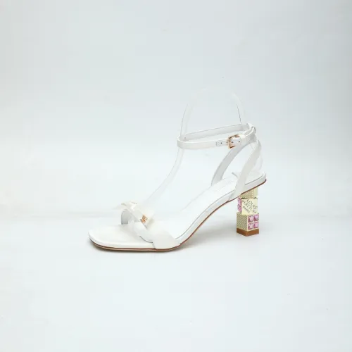 LV Crystal Heel Bow Slingback High‑Heel Sandals 7.5cm Heel #A68696