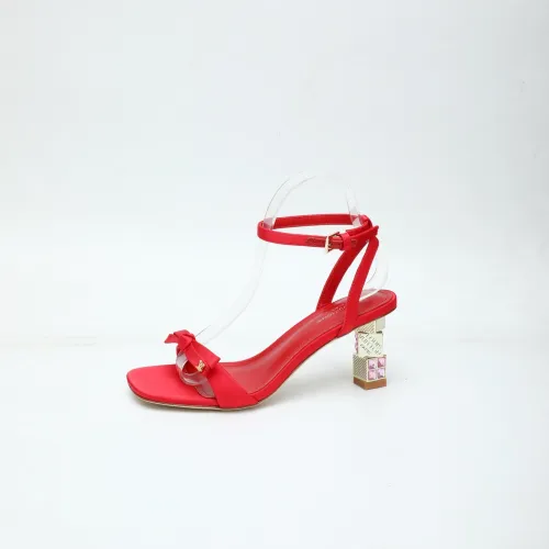 LV Crystal Heel Bow Slingback High‑Heel Sandals 7.5cm Heel #A68698