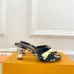 LV CUBE Metal Block Heel Silk Slide Sandals 6.5cm Heel #A68687