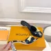 LV CUBE Metal Block Heel Silk Slide Sandals 6.5cm Heel #A68687