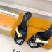 LV CUBE Metal Block Heel Silk Slide Sandals 6.5cm Heel #A68687