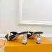 LV CUBE Metal Block Heel Silk Slide Sandals 6.5cm Heel #A68687
