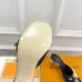 LV CUBE Metal Block Heel Silk Slide Sandals 6.5cm Heel #A68687