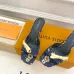 LV CUBE Metal Block Heel Silk Slide Sandals 6.5cm Heel #A68688