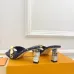 LV CUBE Metal Block Heel Silk Slide Sandals 6.5cm Heel #A68688