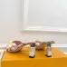 LV CUBE Metal Block Heel Silk Slide Sandals 6.5cm Heel #A68689
