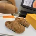 Louis Vuitton Cozy Fluffy Slippers with Leather Straps and Brand Embellishments #B54547