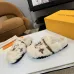 Louis Vuitton Cozy Fluffy Slippers with Leather Straps and Brand Embellishments #B54550