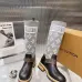 LV Monogram Knit Spliced Knee‑High Stretch Rider Boots #A68590