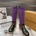 LV Monogram Knit Spliced Knee‑High Stretch Rider Boots #A68591