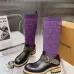 LV Monogram Knit Spliced Knee‑High Stretch Rider Boots #A68591
