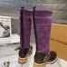 LV Monogram Knit Spliced Knee‑High Stretch Rider Boots #A68591