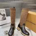 LV Monogram Knit Spliced Knee‑High Stretch Rider Boots #A68592