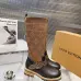 LV Monogram Knit Spliced Knee‑High Stretch Rider Boots #A68592