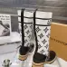 LV Monogram Knit Spliced Knee‑High Stretch Rider Boots #A68593